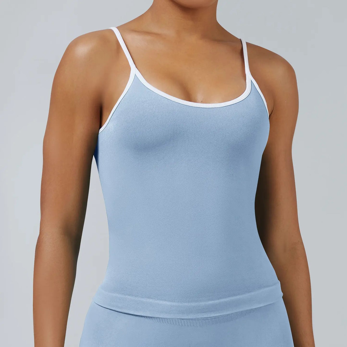 Women's Seamless Backless Color Block Slim Fit Yoga Tank Top, Workout Activewear for Gym Fitness Sports Daily Wear