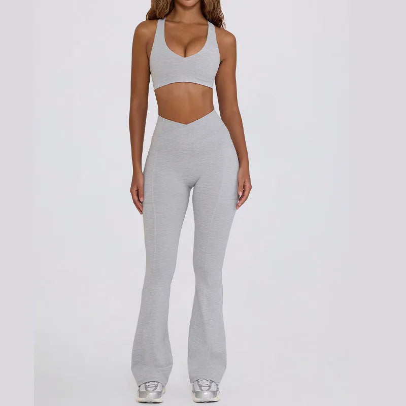 Women's Seamless Yoga Outfit Set Sports Bra Camisole Pants for Outdoor Fitness Gym Workout High Waist Tummy Control Active Women