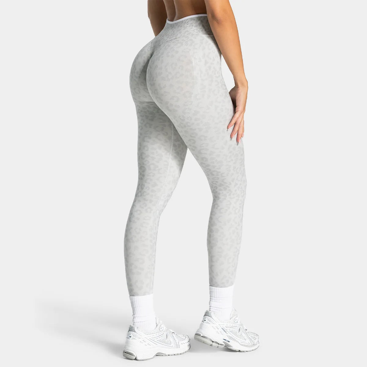 Leggings de yoga sin costuras con estampado de leopardo, control de abdomen de cintura alta, levantamiento de glĂșteos para actividades de fitness al aire libre, ejercicio y entrenamiento