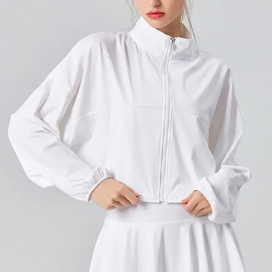 Chaqueta de tenis con protección UV para mujer 2023 con UPF 50+, sensación fresca, ajuste holgado, top deportivo y de fitness para correr