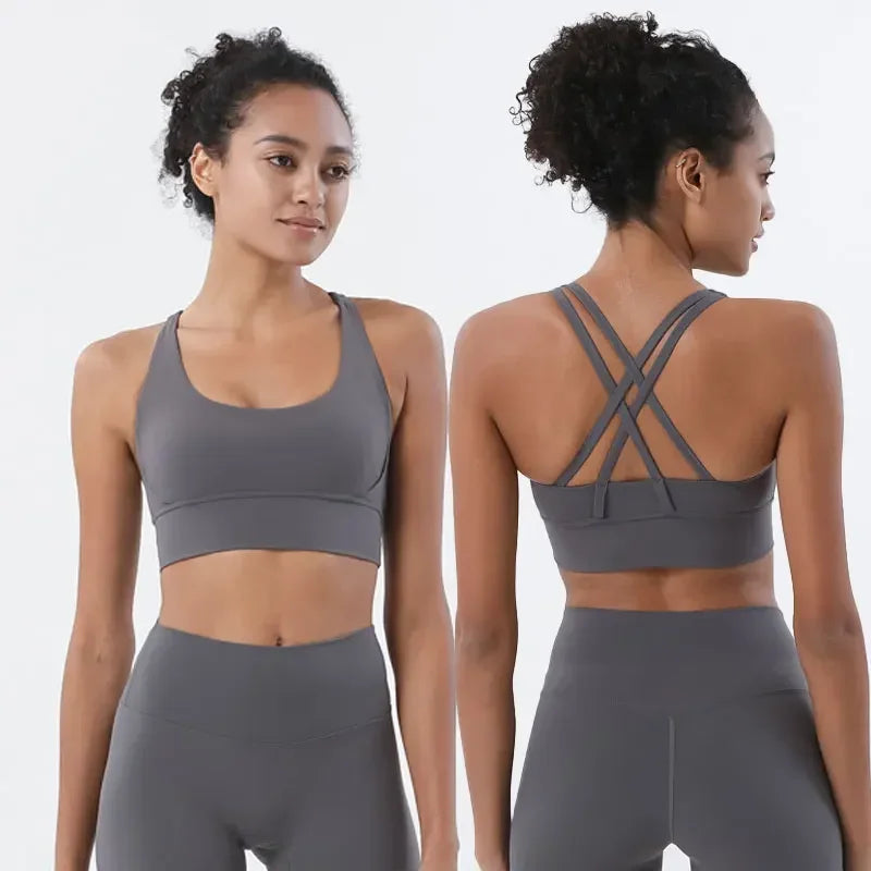 Conjunto de sujetador de tiras cruzadas y leggings, Nuls