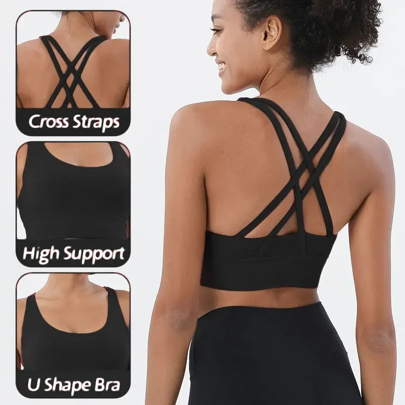 Conjunto de sujetador de tiras cruzadas y leggings, Nuls