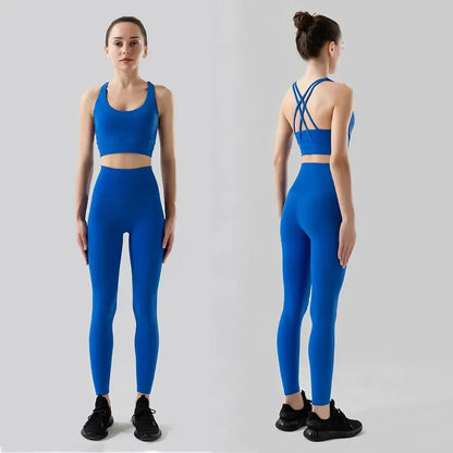 Conjunto de sujetador de tiras cruzadas y leggings, Nuls