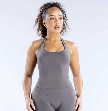 Chaleco deportivo tipo halter para mujer, sin costuras, transpirable, sin mangas, para correr al aire libre, fitness, yoga, entrenamiento, ropa deportiva