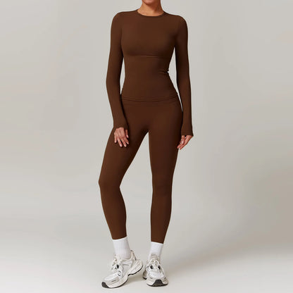Women's Tight Yoga Tracksuit Workout Activewear 2 Piece Set for Winter Outdoor Running Athletic Sports Suit for Women