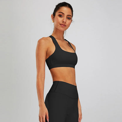 Conjunto de sujetador deportivo y leggings de yoga de cintura alta para exteriores - Pantalones cortos de gimnasio de control de abdomen para mujer, ropa de entrenamiento, fitness, correr