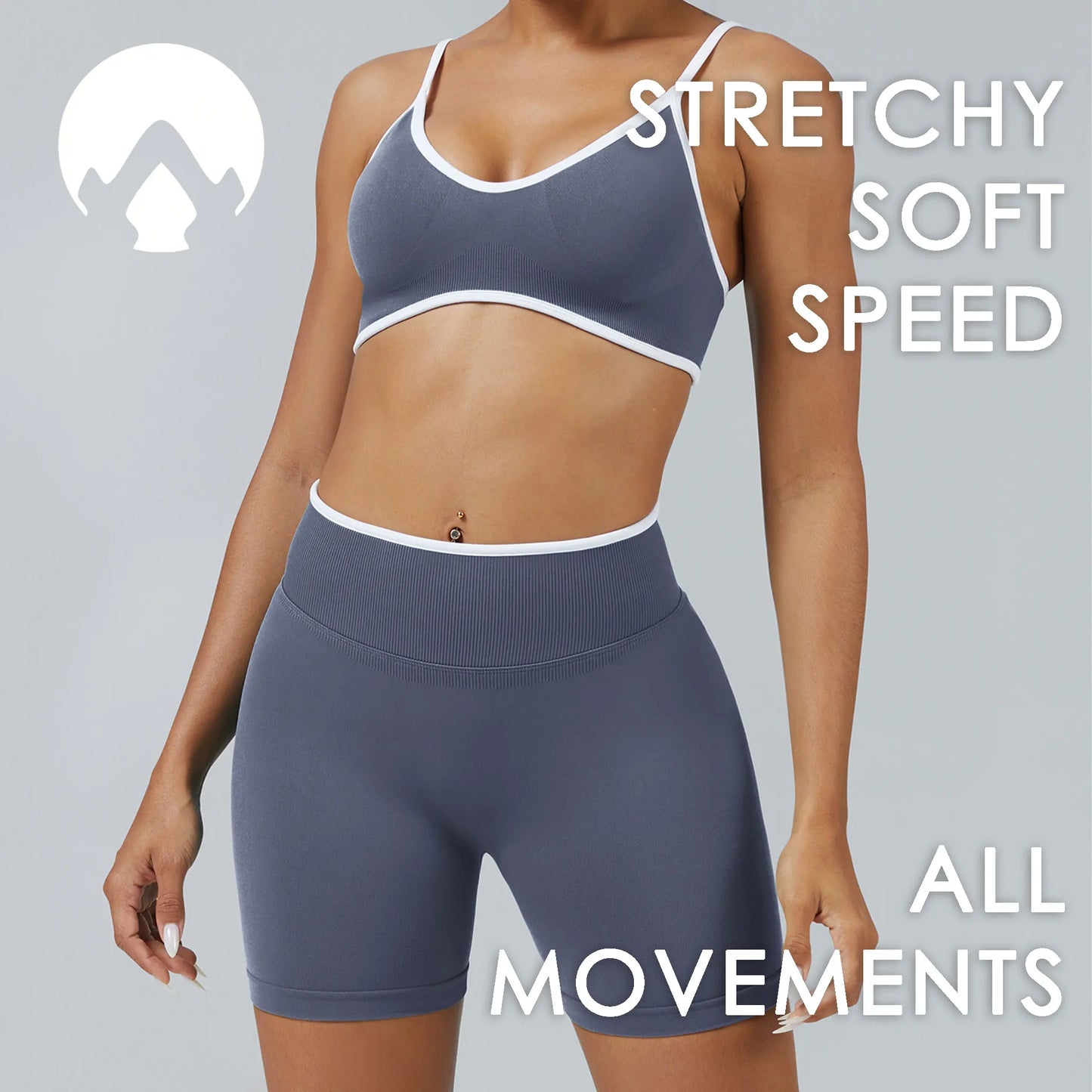 Conjunto deportivo sin costuras para mujer, sujetador deportivo acolchado, pantalones cortos de yoga que levantan la cadera para fitness