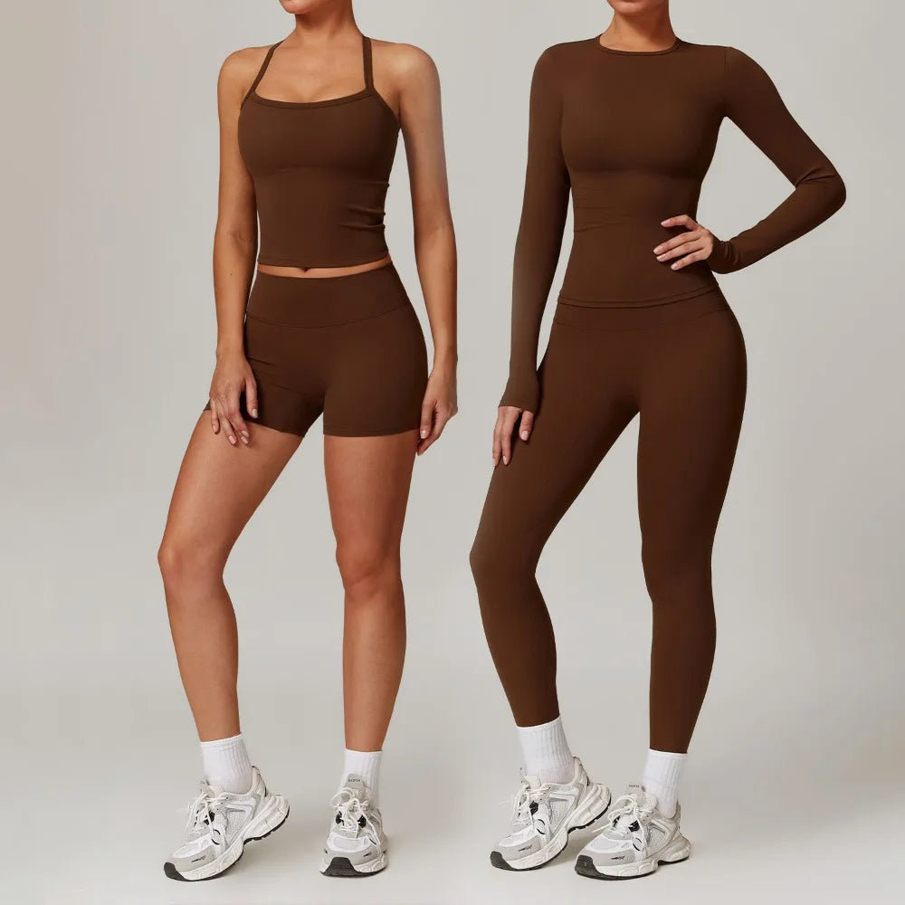 Women's Tight Yoga Tracksuit Workout Activewear 2 Piece Set for Winter Outdoor Running Athletic Sports Suit for Women