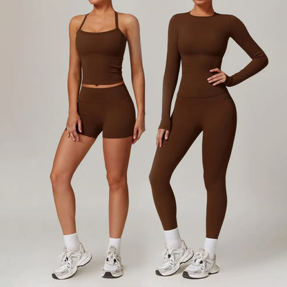Women's Tight Yoga Tracksuit Workout Activewear 2 Piece Set for Winter Outdoor Running Athletic Sports Suit for Women
