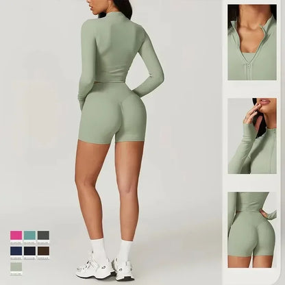 Conjunto de yoga 3 piezas traje deportivo para mujer ropa de yoga de secado rápido chaquetas de gimnasia ropa deportiva para mujer chaquetas de running conjunto para mujer