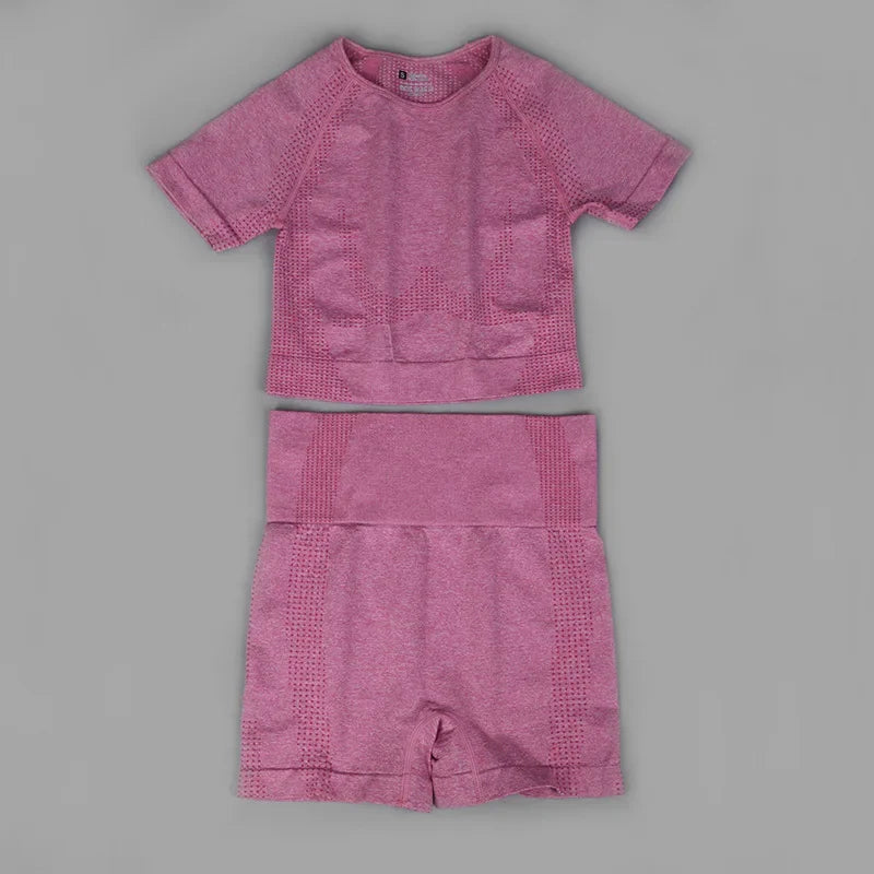Chándal de mujer, conjunto de dos piezas, conjuntos deportivos para mujer, shorts y top para fitness, gimnasio, monos, conjunto de ropa de yoga sin costuras