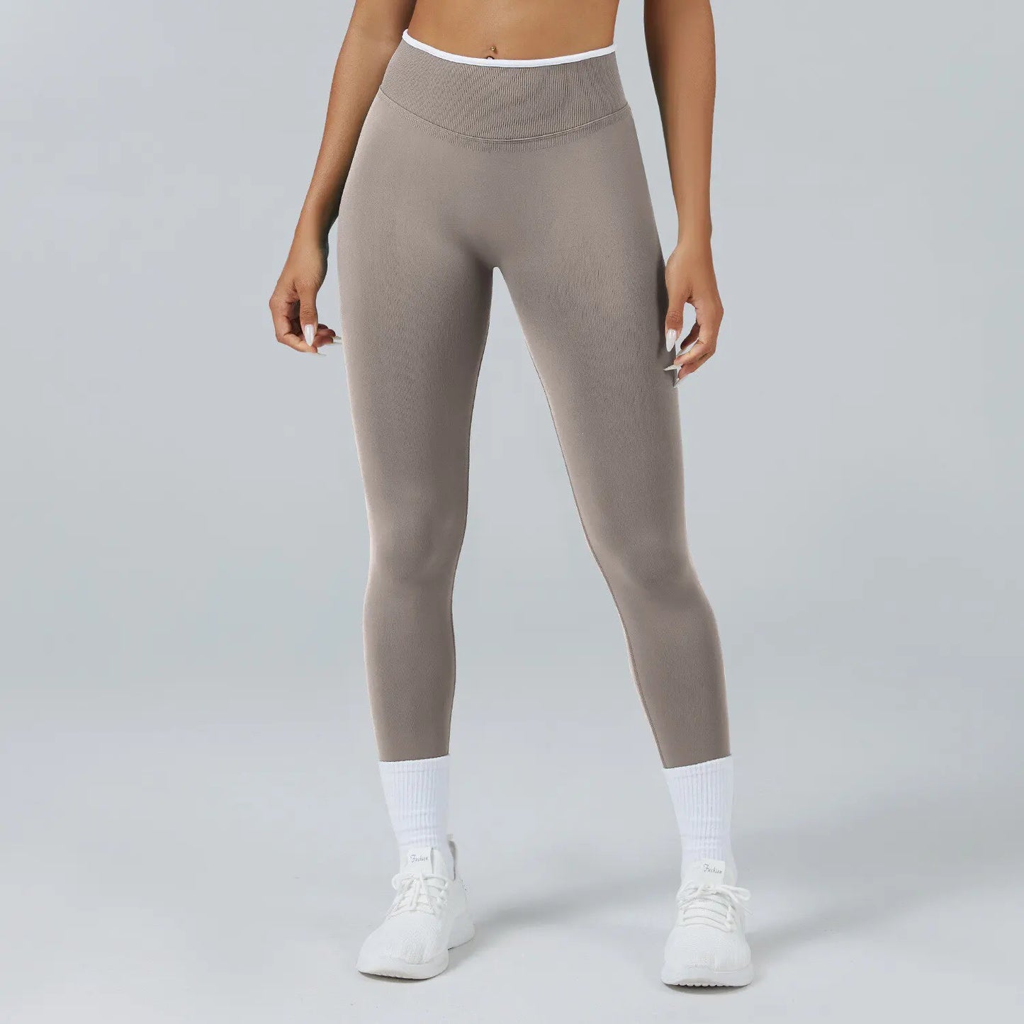 Pantalones ceñidos de punto sin costuras de talle alto con realce de cadera, leggings elásticos para yoga, correr, gimnasio al aire libre, mallas de ejercicio
