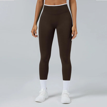 Pantalones ceñidos de punto sin costuras de talle alto con realce de cadera, leggings elásticos para yoga, correr, gimnasio al aire libre, mallas de ejercicio