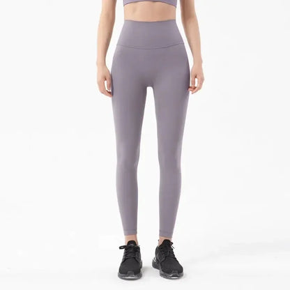 Pantalones de yoga de licra, leggings de gimnasio para mujer, mallas suaves de fitness, cintura alta elástica, transpirables, sin línea en T, pantalones deportivos