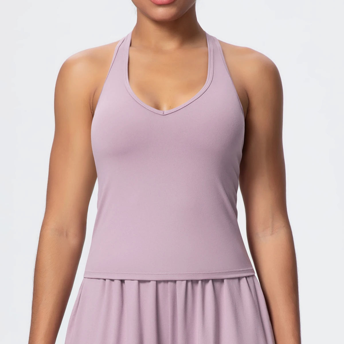 Women's Yoga Vest - Solid Color Slim-Fit Sports Top with Thin Shoulder Straps, Gym, Running, Pilates & Workout Athletic Tank Top