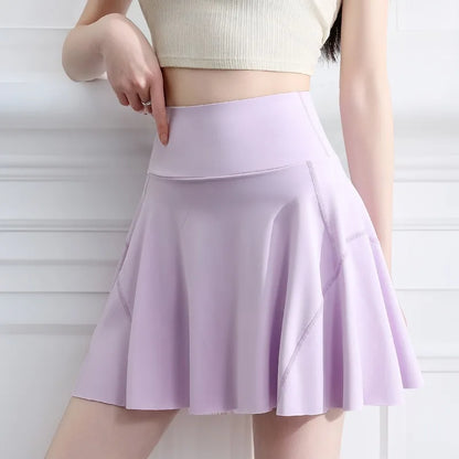 Falda deportiva de mujer con pantalón corto, cintura alta, para tenis, yoga, protección UV, media falda atlética para gimnasio, correr, actividades al aire libre