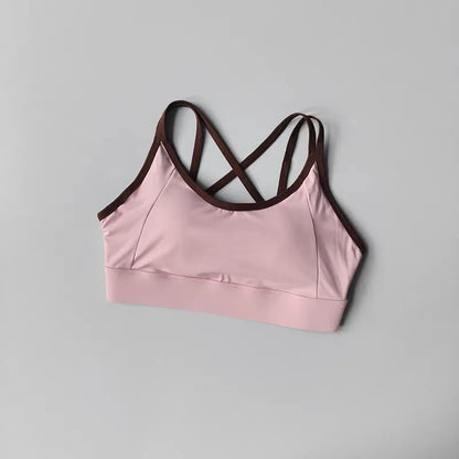 Women's High Support Sports Bra Integrated Fixed Shockproof Fitness Bra Running Yoga Workout Slim Back Yoga Tank Top Activewear