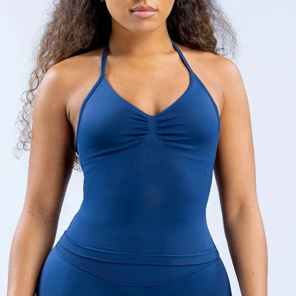 Camiseta sin mangas deportiva para mujer sin costuras con almohadillas extraíbles, chaleco de alta elasticidad, mate y ajustado para correr, hacer ejercicio, yoga y uso activo