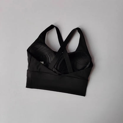 Women's High-Strength Sports Bra Mid-Length Vest – Fixed Chest Pad Beautiful Back Activewear for Fitness Yoga & Running Workouts
