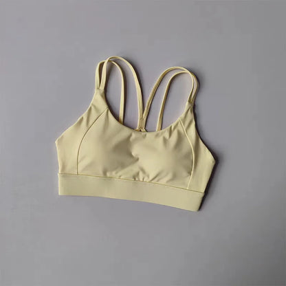 Women's High Support Sports Bra Integrated Fixed Shockproof Fitness Bra Running Yoga Workout Slim Back Yoga Tank Top Activewear