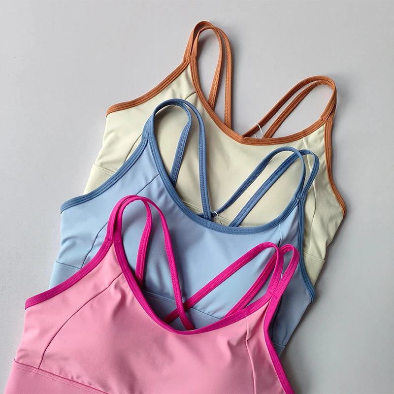 Sujetador deportivo para mujer, top push-up de fitness, fijo con almohadilla, sujetador de yoga, ropa interior, tops deportivos, sujetadores para actividades, chaleco para correr, ropa de gimnasio