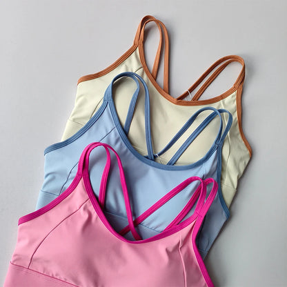 Sujetador deportivo para mujer, top push-up de fitness, fijo con almohadilla, sujetador de yoga, ropa interior, tops deportivos, sujetadores para actividades, chaleco para correr, ropa de gimnasio