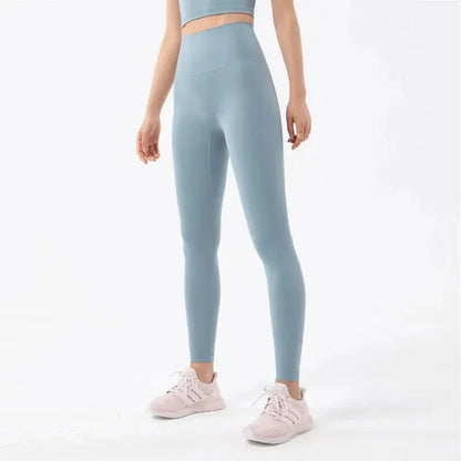 Pantalones de yoga de licra, leggings de gimnasio para mujer, mallas suaves de fitness, cintura alta elástica, transpirables, sin línea en T, pantalones deportivos