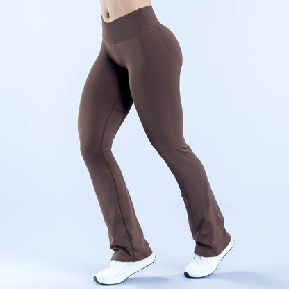 High Waist Seamless Yoga Flare Pants Butt Lifting Tight Fit Stretch Workout Running Gym Leggings for Women Athletic Casual Wear