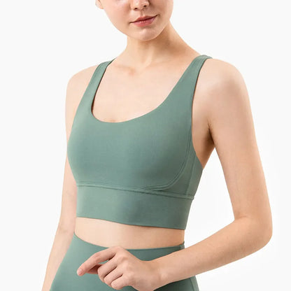 Sujetador deportivo de fitness para mujer, push-up, sin aros, acolchado, con tiras cruzadas, para correr, gimnasio, entrenamiento, yoga, top corto de ropa interior