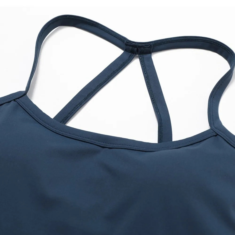 Camiseta de tirantes de yoga con espalda abierta y forro polar para mujer, sujetador deportivo para correr, chaleco de fitness para mujer, ropa deportiva