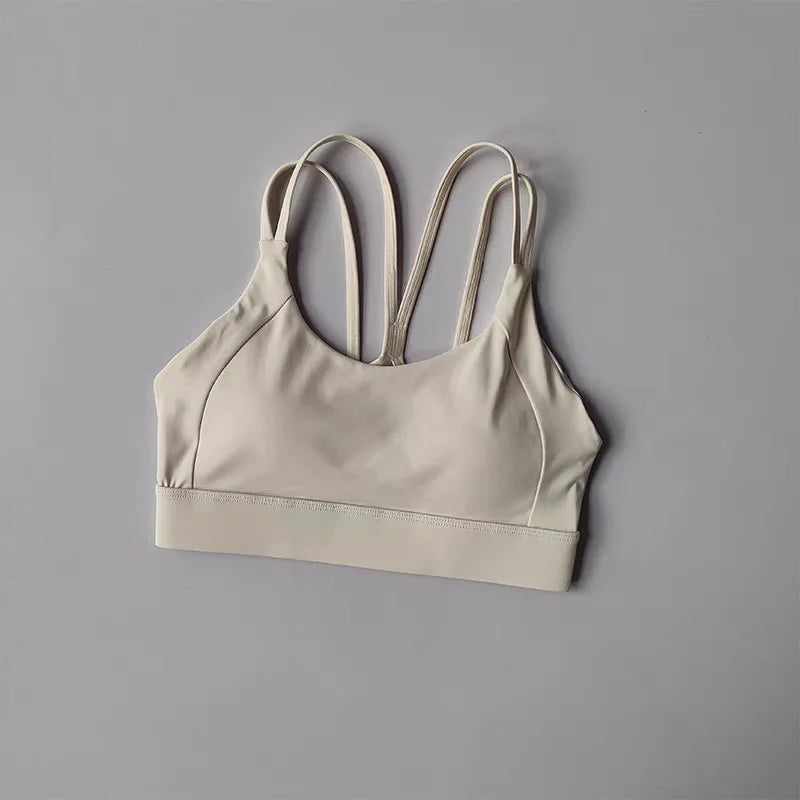 Women's High Support Sports Bra Integrated Fixed Shockproof Fitness Bra Running Yoga Workout Slim Back Yoga Tank Top Activewear