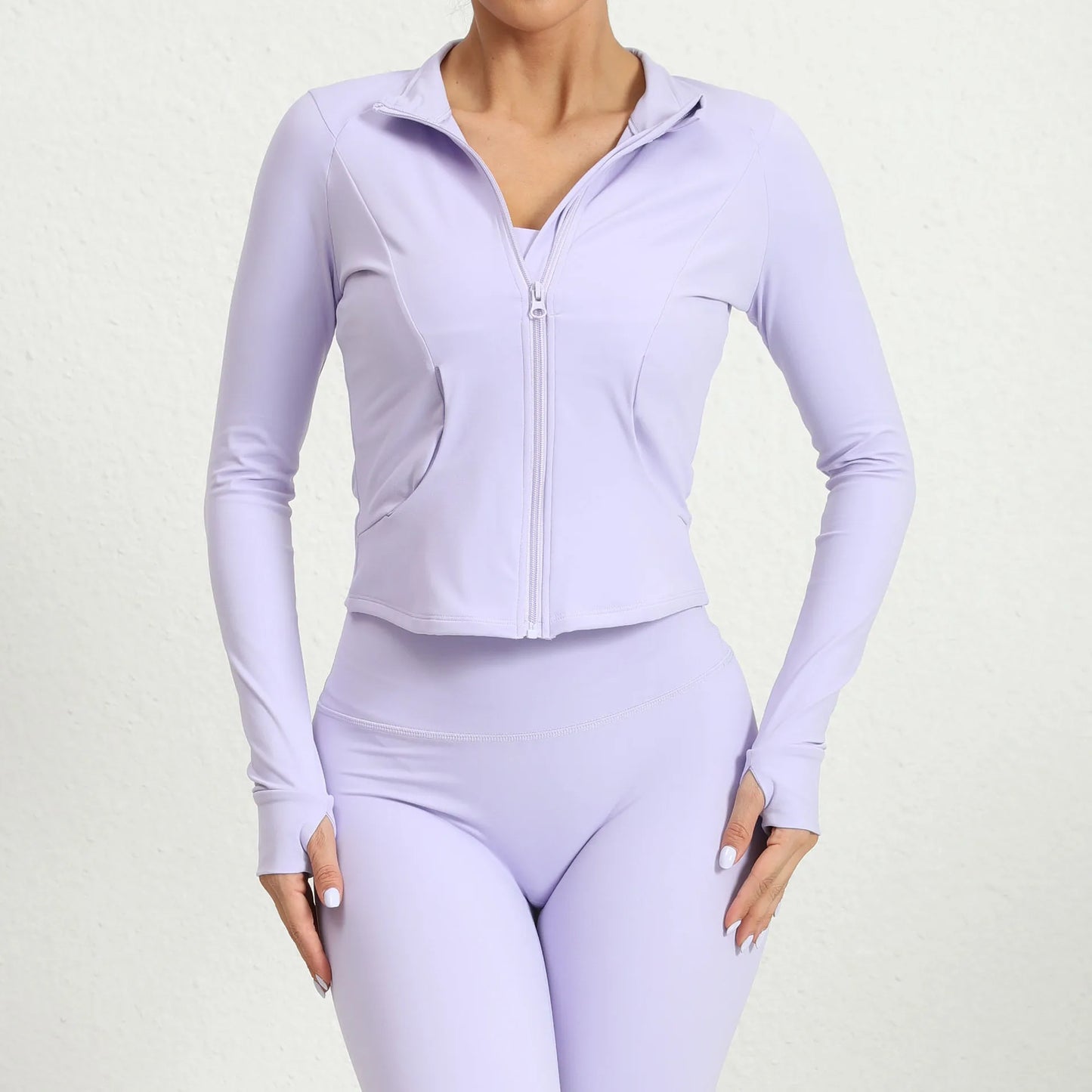 Chaqueta de yoga entallada para mujer, camiseta elástica para entrenar, ropa exterior ligera para Pilates, gimnasio y entrenamiento al aire libre, chaqueta deportiva con cremallera