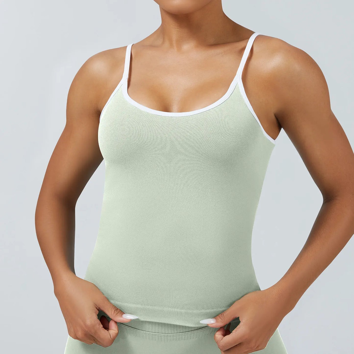 Women's Seamless Backless Color Block Slim Fit Yoga Tank Top, Workout Activewear for Gym Fitness Sports Daily Wear