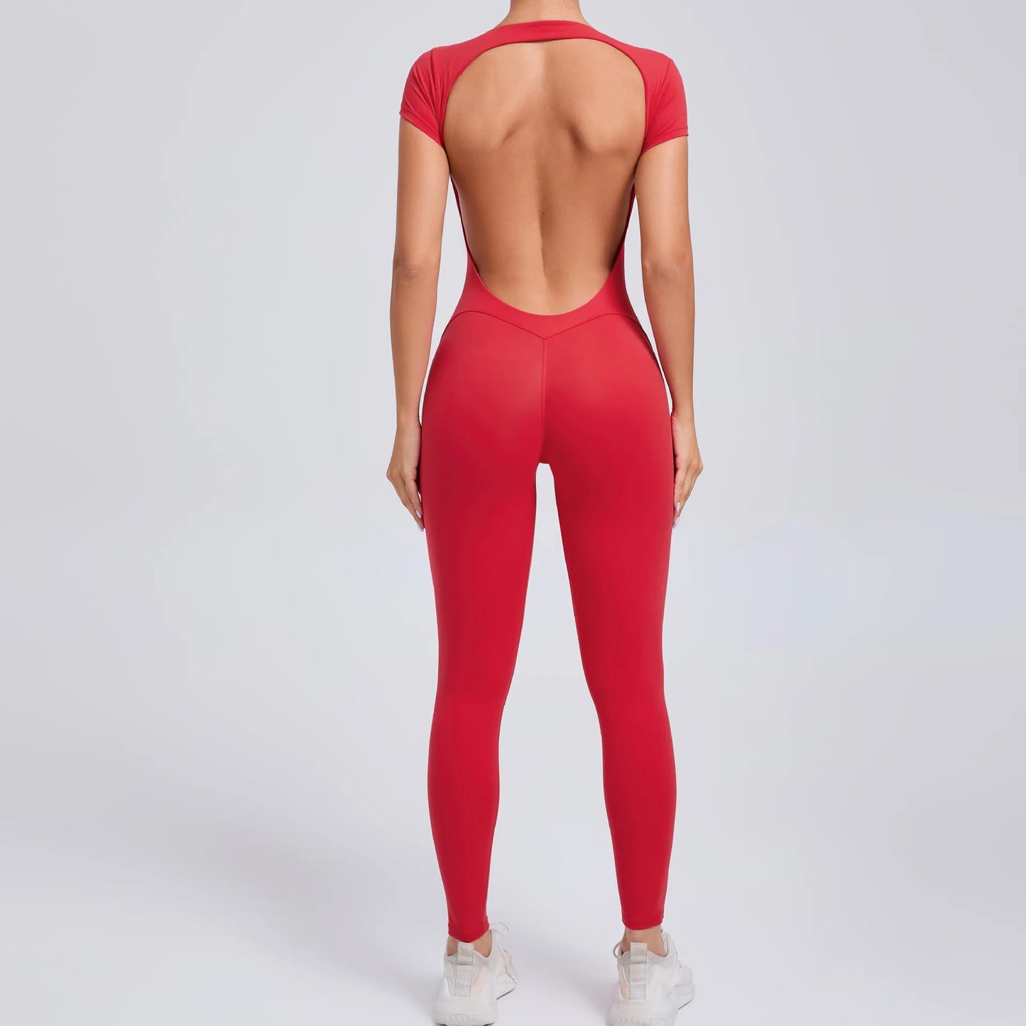 Body de yoga sexy sin espalda para mujer - Mono de yoga de una pieza para entrenamiento, mono deportivo acampanado, ropa de yoga para gimnasio y fitness