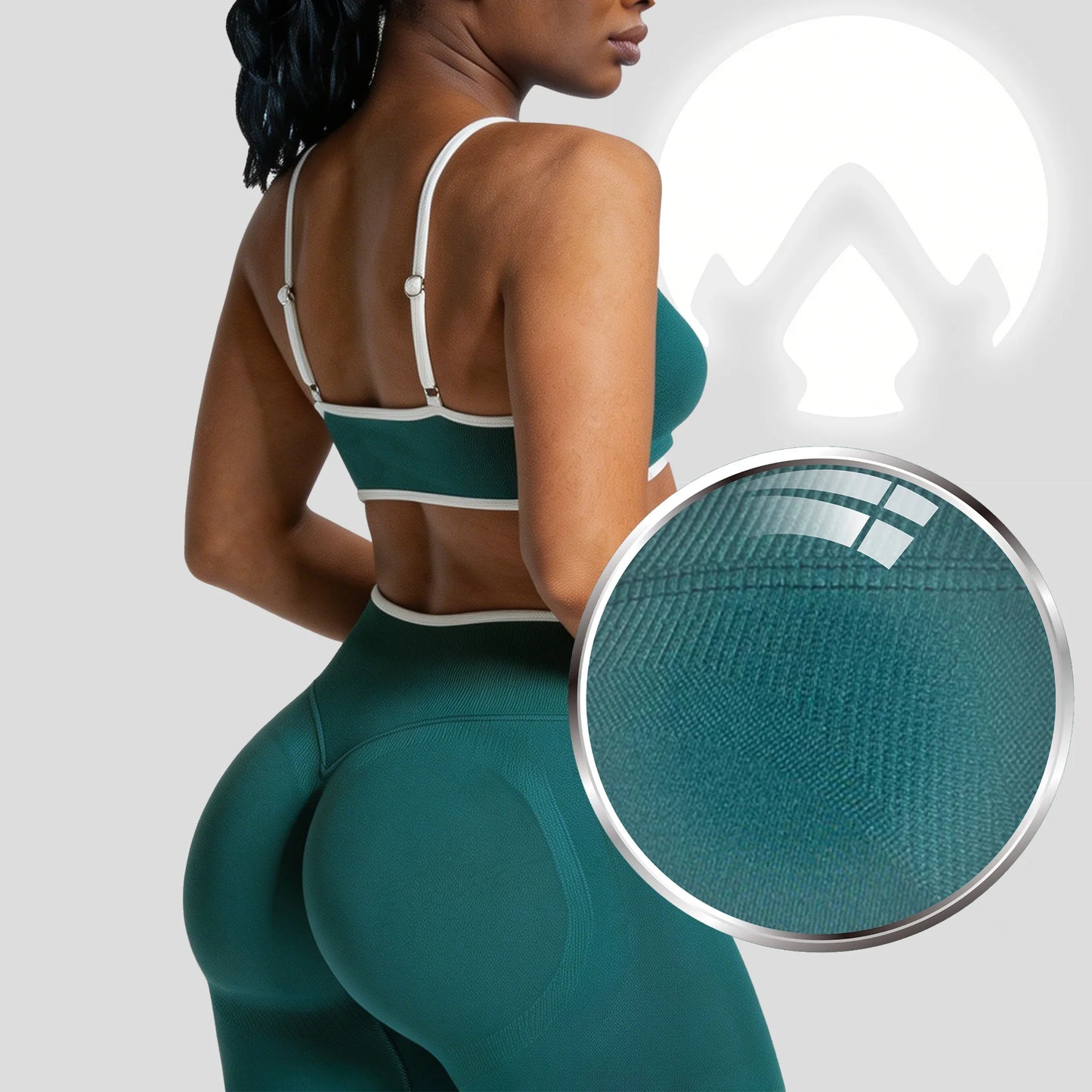 Conjunto deportivo sin costuras para mujer, sujetador deportivo acolchado, pantalones cortos de yoga que levantan la cadera para fitness