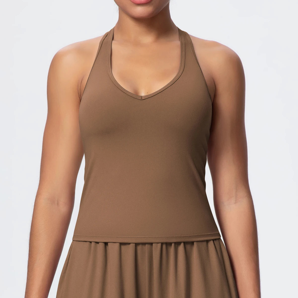 Women's Yoga Vest - Solid Color Slim-Fit Sports Top with Thin Shoulder Straps, Gym, Running, Pilates & Workout Athletic Tank Top