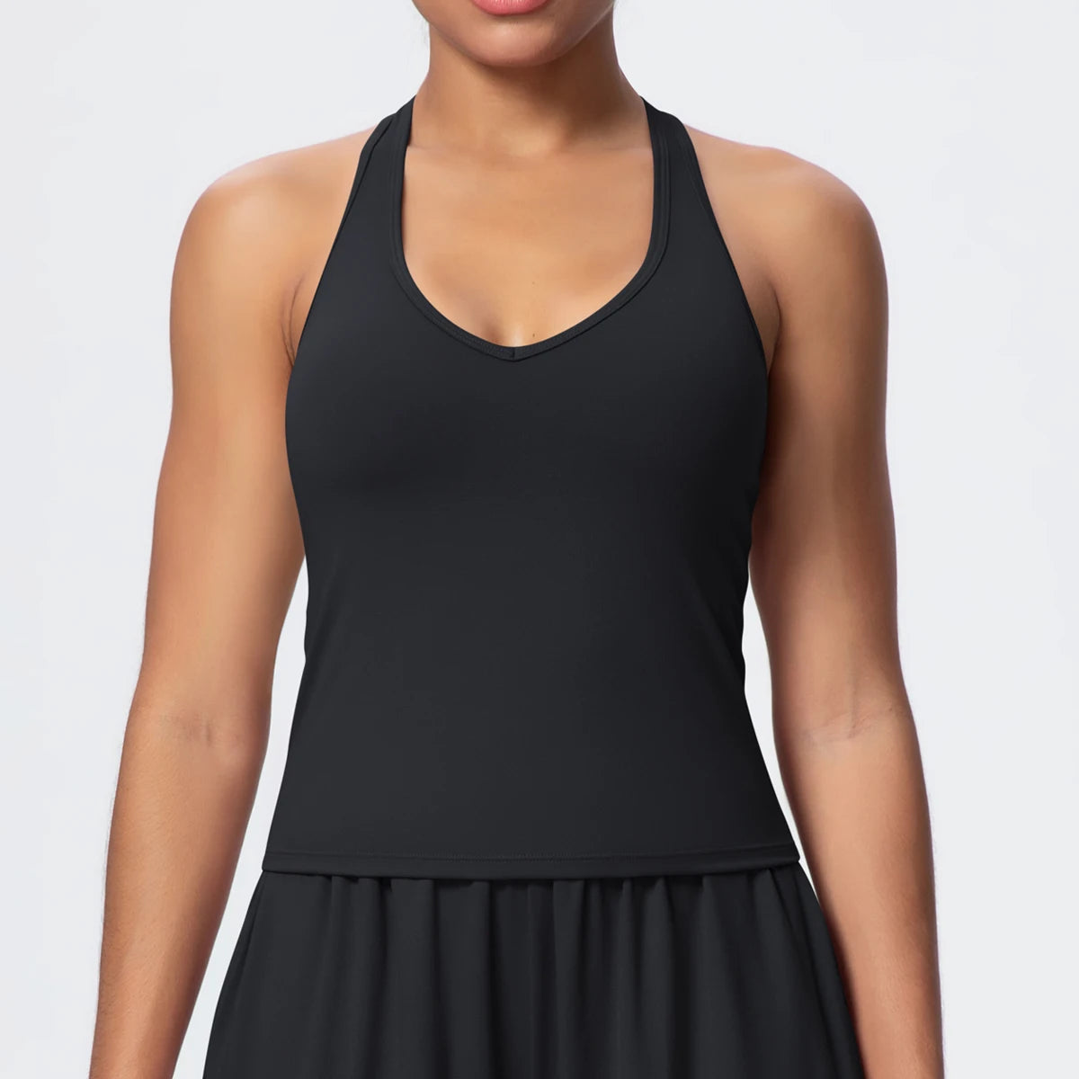 Women's Yoga Vest - Solid Color Slim-Fit Sports Top with Thin Shoulder Straps, Gym, Running, Pilates & Workout Athletic Tank Top