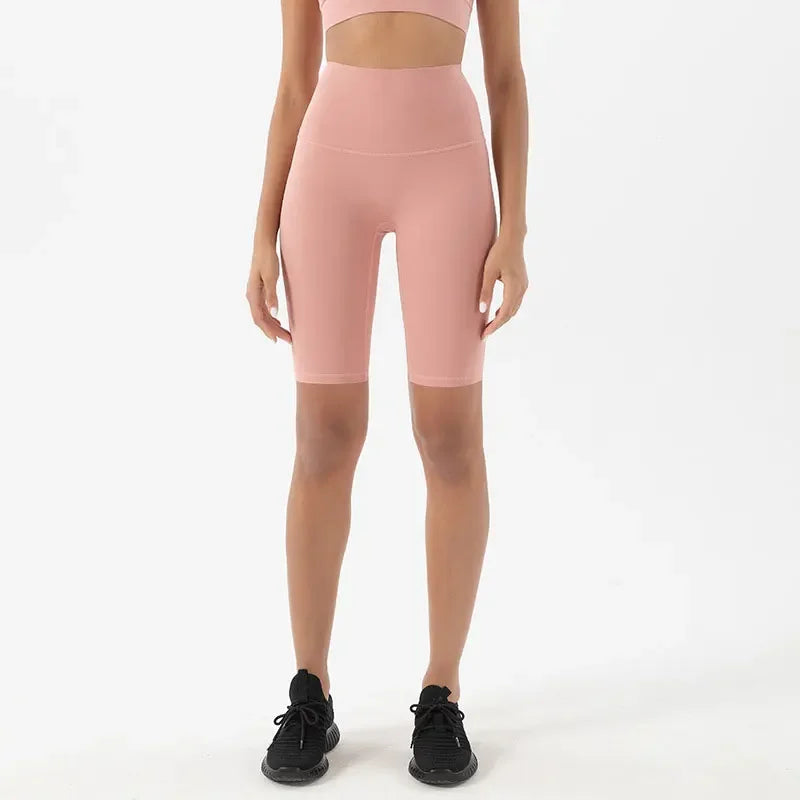 Pantalones cortos deportivos para mujer, cintura alta, yoga, ajuste entallado, levantamiento de glúteos, gimnasio, correr, alta elasticidad, ciclista, cintura alta, entrenamiento, gimnasio.