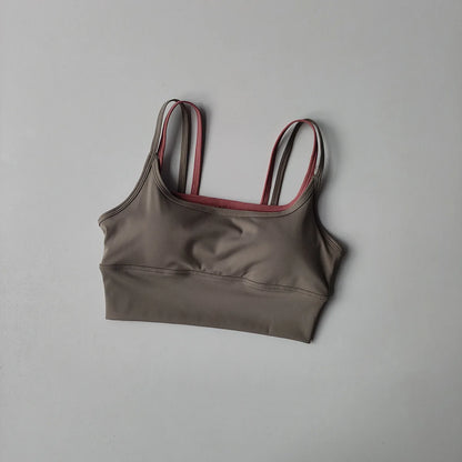 Sujetador deportivo racerback de mujer con efecto "Nude-Feel" – Chaleco de yoga antisacudidas y antideslizante – Top de fitness para correr, yoga y entrenamientos de gimnasio