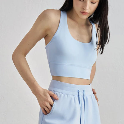 Sujetador deportivo racerback para mujer con almohadillas para el pecho – Top de yoga acolchado, sujetador de fitness – Ropa deportiva para yoga y entrenamiento