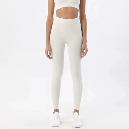 Pantalones de yoga de licra, leggings de gimnasio para mujer, mallas suaves de fitness, cintura alta elástica, transpirables, sin línea en T, pantalones deportivos