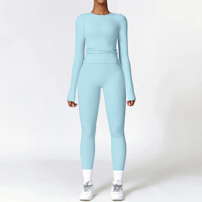 Women's Tight Yoga Tracksuit Workout Activewear 2 Piece Set for Winter Outdoor Running Athletic Sports Suit for Women