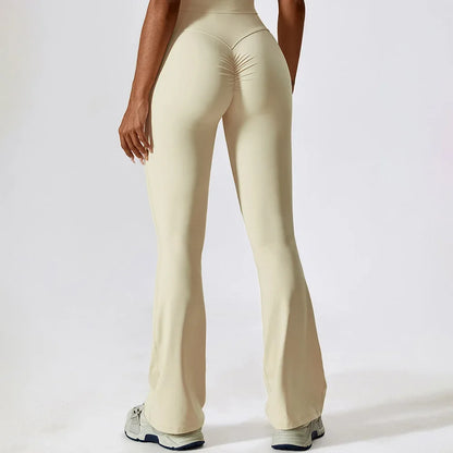 Pantalones de yoga acampanados para mujer, de cintura alta, pierna ancha, para gimnasio, entrenamiento, fitness, deportes, pantalones acampanados, pantalones de baile latino