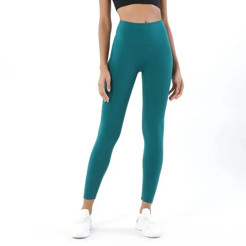Pantalones de yoga de licra, leggings de gimnasio para mujer, mallas suaves de fitness, cintura alta elástica, transpirables, sin línea en T, pantalones deportivos