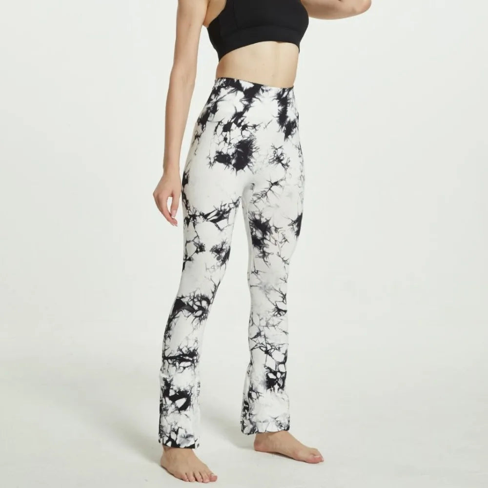 Tie Dye Yoga Pants for Women, High Waist Flare Leg Yoga Leggings with Butt Lift, Stretchy Workout Pants for Fitness Gym
