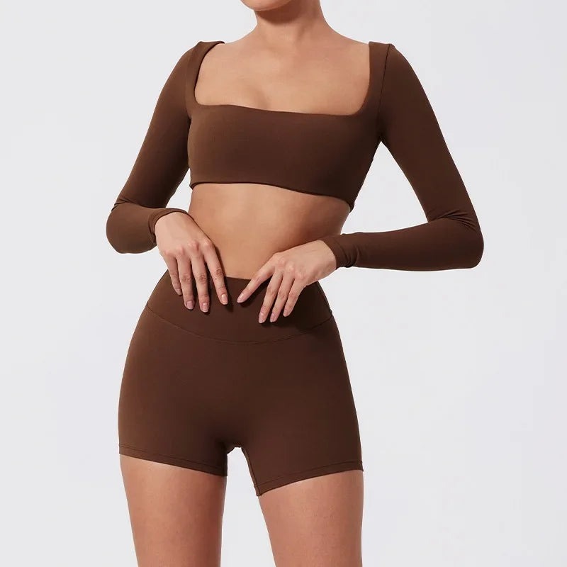 Conjunto de 2 piezas de yoga y running cepillado para mujer, sujetador deportivo y leggings para gimnasio, fitness al aire libre, traje de entrenamiento elástico y transpirable