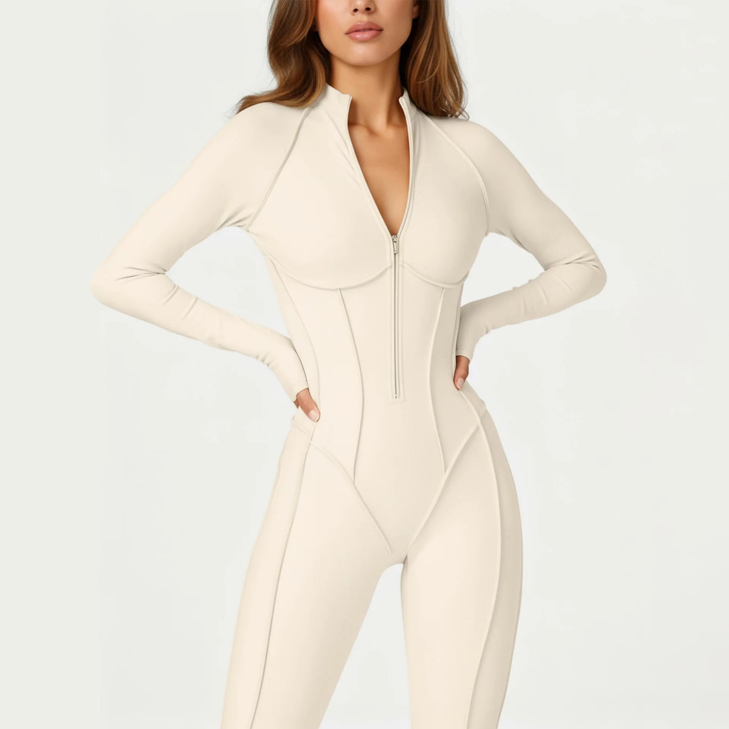 Nude Feel Yoga Jumpsuit Sports Bodysuit Active Wear Slim Fit Workout Outfit Lightweight Training Jumpsuit For Women Gym Attire