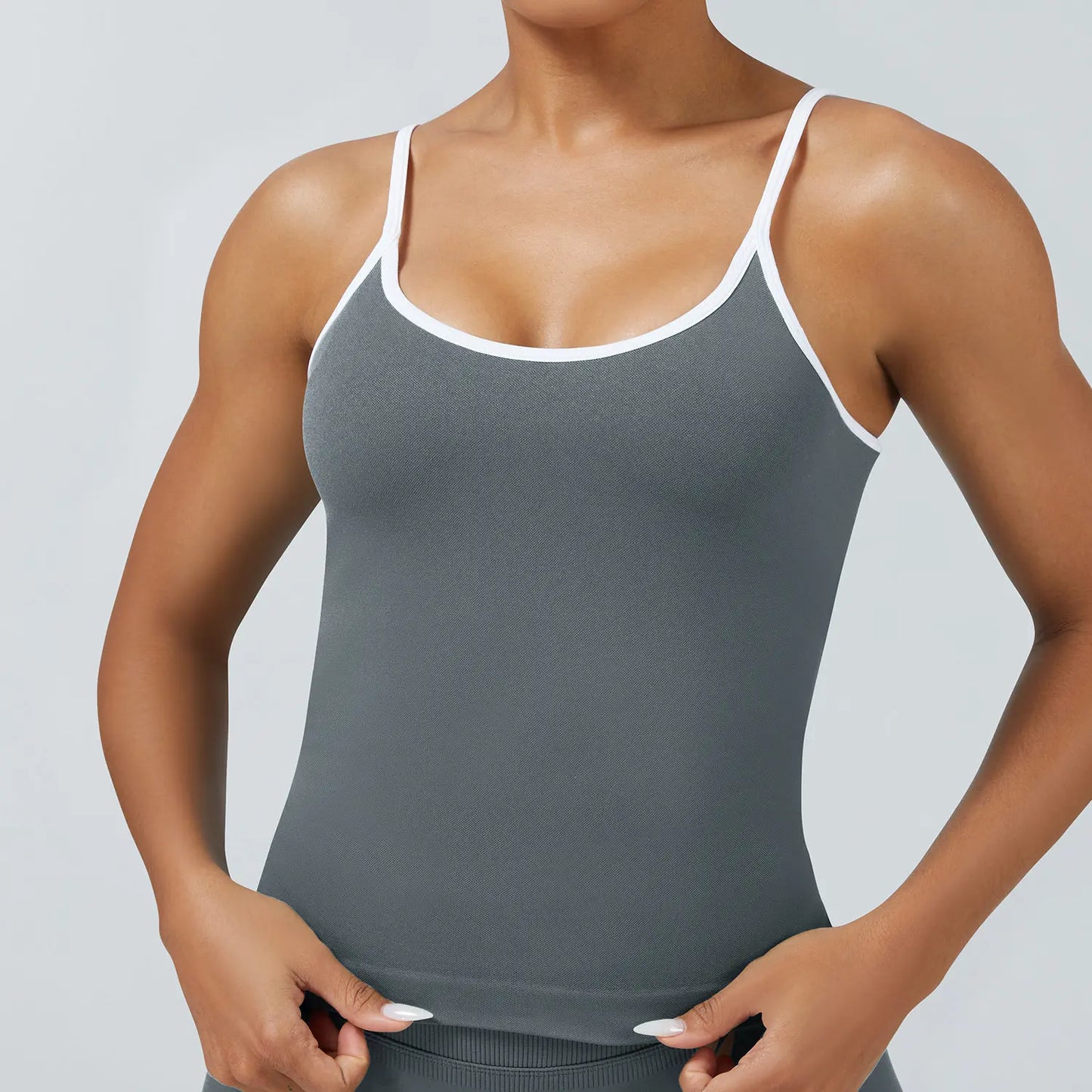 Women's Seamless Backless Color Block Slim Fit Yoga Tank Top, Workout Activewear for Gym Fitness Sports Daily Wear