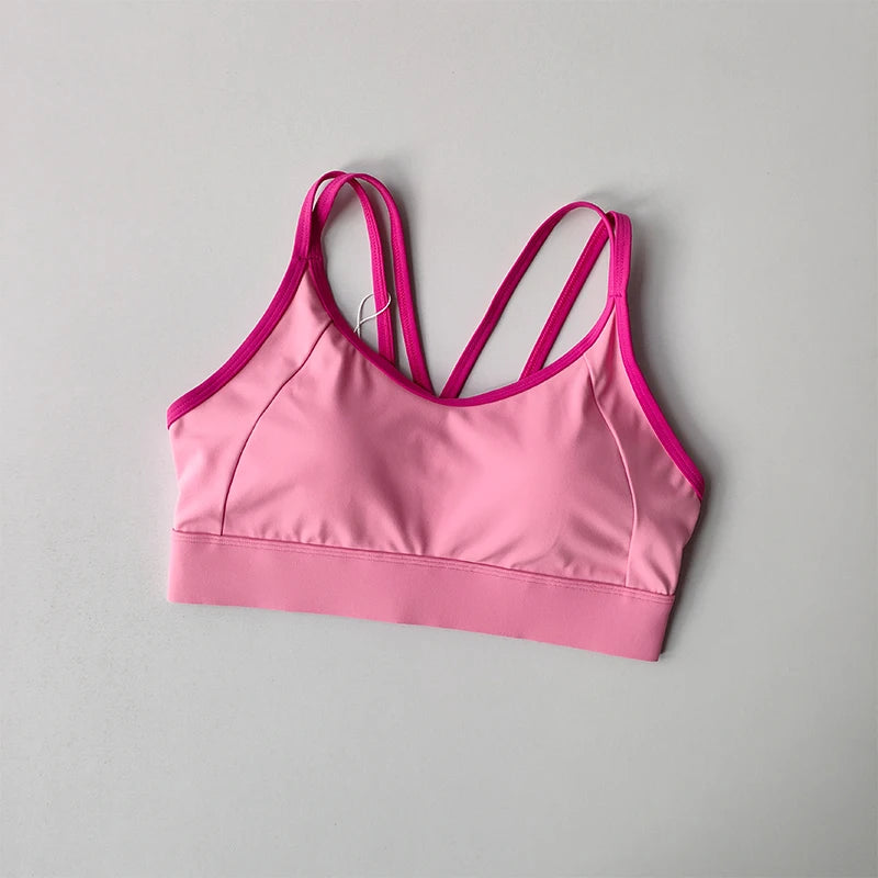 Sujetador deportivo para mujer, top push-up de fitness, fijo con almohadilla, sujetador de yoga, ropa interior, tops deportivos, sujetadores para actividades, chaleco para correr, ropa de gimnasio