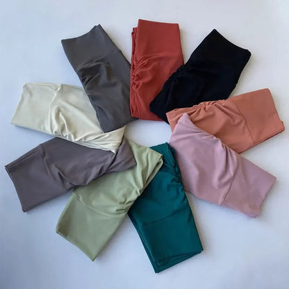 Pantalones de yoga para mujer de cintura baja, mallas para mujer, leggings rojos de fitness que realzan, leggings para mujer, leggings con efecto fruncido en el trasero